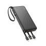 Внешний аккумулятор Power Bank HOCO J146 Night tide with 4 cables 10000mAh, Black