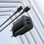 Сетевое зарядное устройство BOROFONE BAS81A с кабелем USB-A to Micro USB, Black