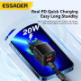 Сетевое зарядное устройство Essager Camber GaN travel Phone Charger 20W 3A, Black