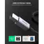 USB Кабель UGREEN US369 UGR-80803 USB-A Male to USB-B 2.0 Printer Cable Alu Case with Braid 2m, Black