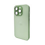 Чехол AG Glass Matt Frame Color для iPhone 14 Pro, Light Green