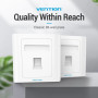 Розетка мережі Vention 1 Port keystone Jack Wall Plate 86 Type (IFAW0), White