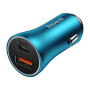 Автомобильное зарядное устройство Baseus Golden Contactor Max Dual Fast Charger USB / Type-C 60W, Blue