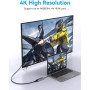USB - Hab Vention Type-C to HDMI / USB 3.0x3 / SD / TF / PD 0.15m, Gray 