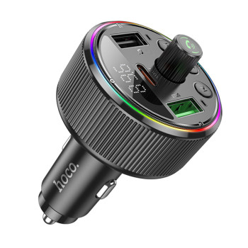 Автомобильное зарядное устройство для HOCO E82 Guerrero USB PD30W Type-C QC3.0 с FM-модулятором 30W, Black