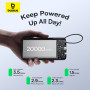 Зовнішній акумулятор Power Bank Baseus Bipow 2 USB / Type-C 20W with cable 20000mAh, Black