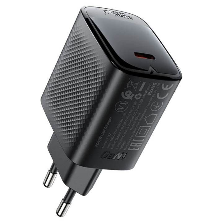Зарядний пристрій ACEFAST A112 PD45W GaN, Black