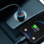 Автомобильное зарядное устройство Baseus Golden Contactor Max Dual Fast Charger USB / Type-C 60W, Blue