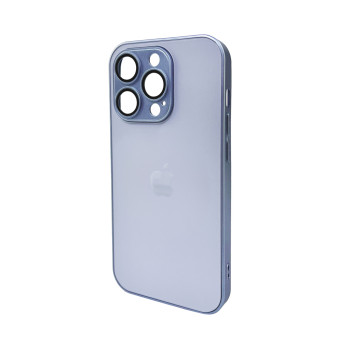 Чехол AG Glass Matt Frame Color для iPhone 15 Pro, Sierra Blue