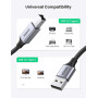 USB Кабель UGREEN US369 UGR-80803 USB-A Male to USB-B 2.0 Printer Cable Alu Case with Braid 2m, Black