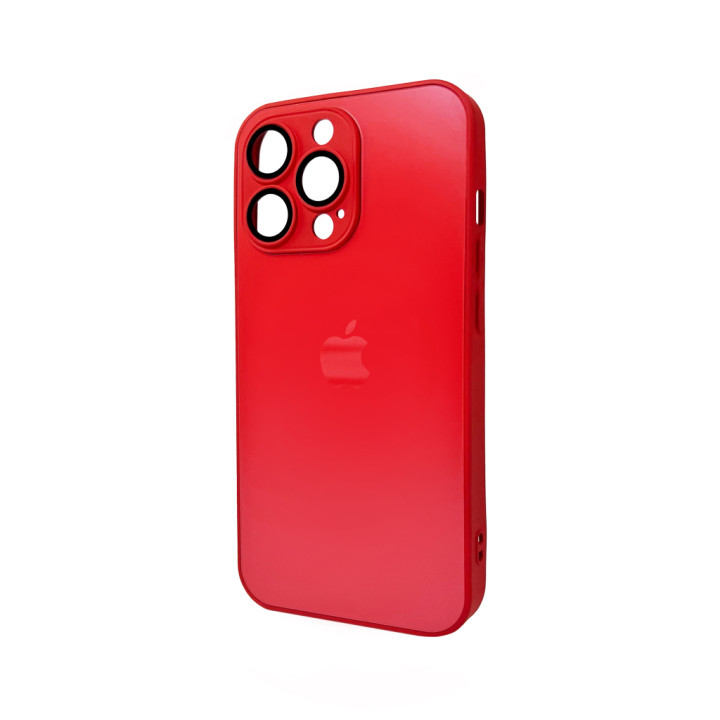 Чехол AG Glass Matt Frame Color для iPhone 13 Pro, Red