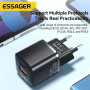 Сетевое зарядное устройство Essager Camber GaN travel Phone Charger 20W 3A, Black