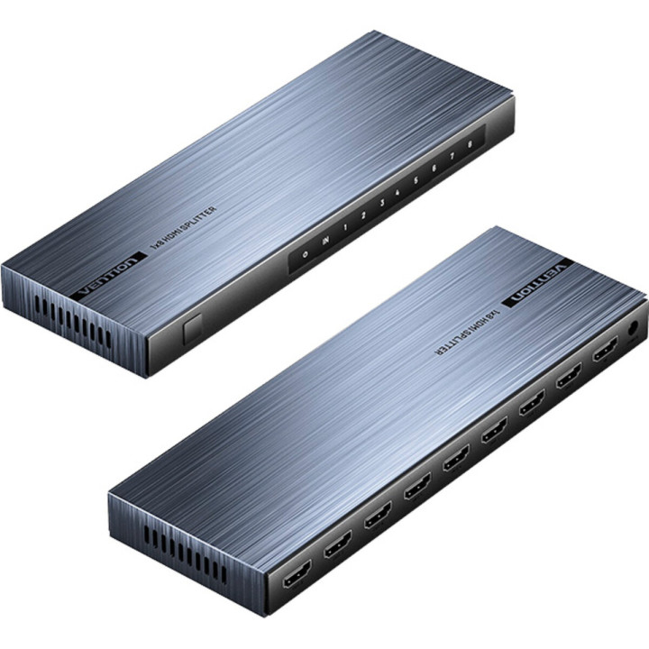 Сплиттер Vention 4K 1x8 HDMI Aluminum Alloy Type EU Standard, Black