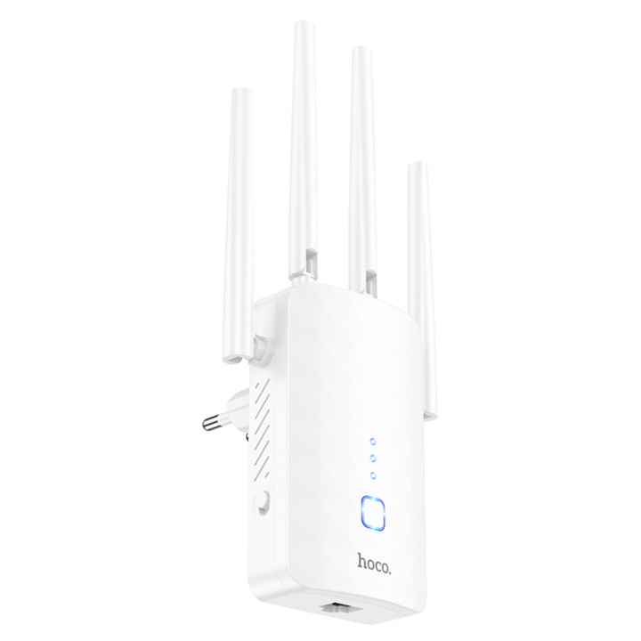 Ретранслятор Wi-Fi HOCO HI35 WiFi4 1m, White