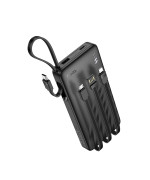 Внешний аккумулятор Power Bank HOCO J146 Night tide with 4 cables 10000mAh, Black
