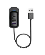 USB - хаб WUW C245 USB-A to 2 USB-A, USB-C, Black