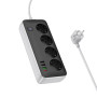 Мережевий подовжувач HOCO AC22 Sunlight 4-bit PD30W EU / GER 3m, Black