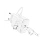 Сетевое зарядное устройство BOROFONE BA81A single port PD20W / QC3.0 cable Type-C to Type-C, White