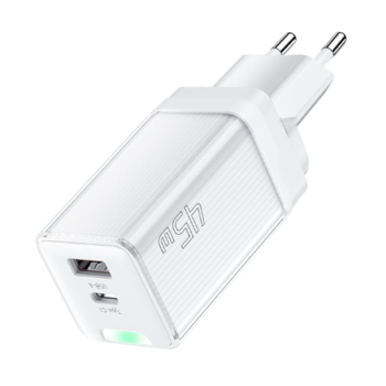 Сетевое зарядное устройство Essager Zhiqi PD45W / QC3.0, White