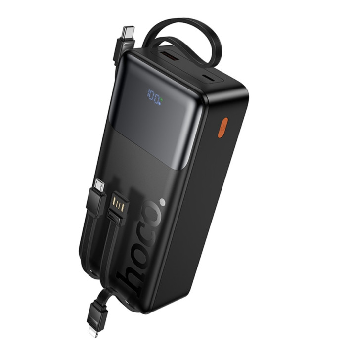 Внешний аккумулятор Power Bank Hoco J156B USB QC3.0 22.5W / Type-C PD20W with cable 30000mAh, Black