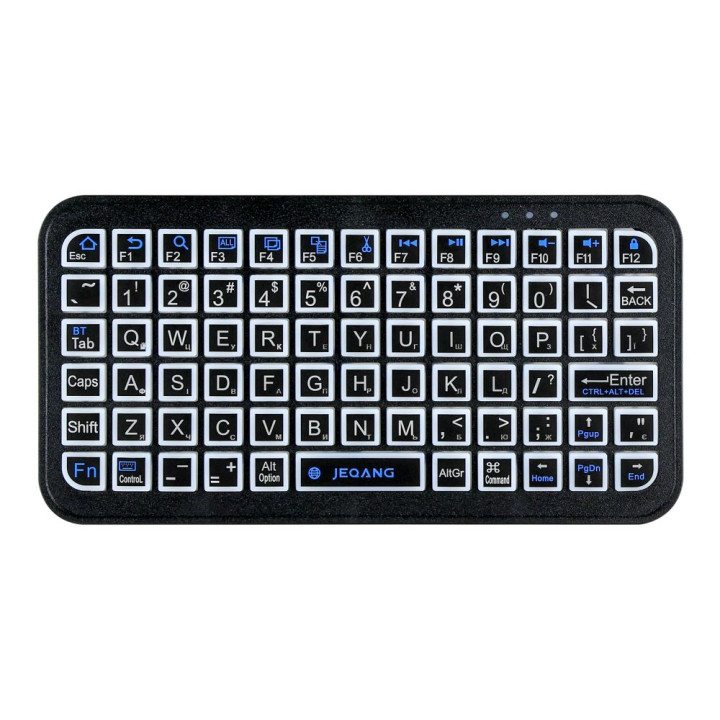 Беспроводная bluetooth клавиатура  JEQANG JB-512 с RGB-подсветкой, Black