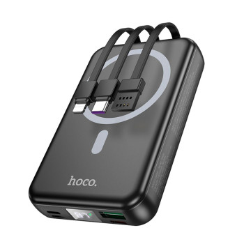 Портативна батарея Power Bank Hoco DB59 Guardian PD20W 3А magnetic 15W magnetic with display and cable 10000mAh, Black