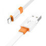 Data-кабель USB Borofone BX89 Union Lightning 2.4A 1m, White-orange