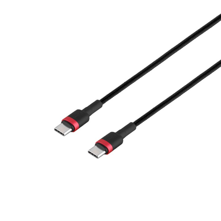USB кабель Baseus CATKLF-H Type-C to Type-C QC3.0 60W 20V 3A 2m,  Red-Black