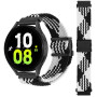 Ремешок Nylon 20mm Elastic Adjustment для Samsung / Amazfit / Huawei, Black-White