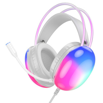 Ігрові дротові навушники Hoco W109 Rich USB 3.5mm 2m, White