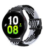 Ремешок Nylon 20mm Elastic Adjustment для Samsung / Amazfit / Huawei, Black-White