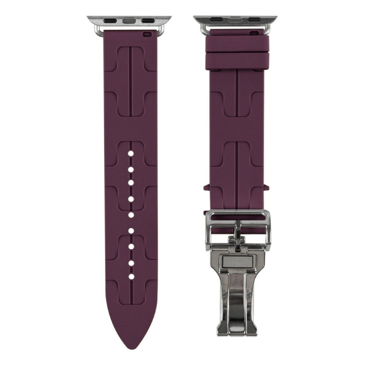 Ремінець Silicone Hermes для Watch 42 / 44 / 45 / 49 mm, Wine Red