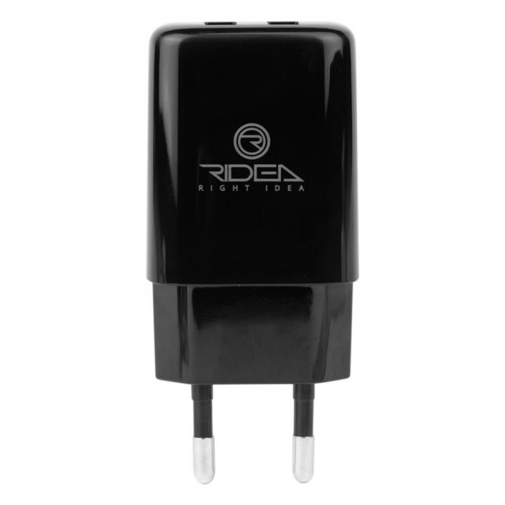 Сетевое Зарядное Устройство Ridea RW-21011 Element Duo 2USB 2.1A без кабеля, Black