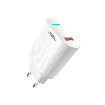 Сетевое зарядное устройство YOKI Led Series YK-QC USB QC3.0 18W, White