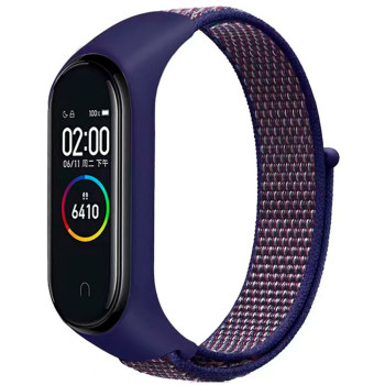 Ремешок Nylon для Xiaomi Mi Band 3 / 4 / 5 / 6 / 7, Dark Blue