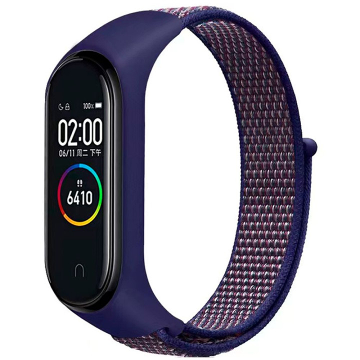 Ремінець Nylon для Xiaomi Mi Band 3 / 4 / 5 / 6 / 7, Dark Blue