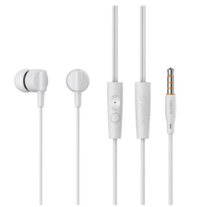 Вакуумные проводные наушники Celebrat G35 1.2m, White