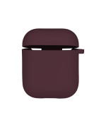 Чехол Silicone Case with microfibra для Airpods 1 / 2, Maroon