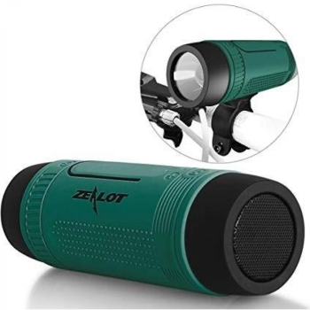 Портативна Bluetooth Колонка Zealot S1 із ліхтариком, Blue-green
