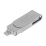 USB флешка OTG T&G 256gb 3&1 Lightning / micro-USB, Steel
