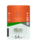 USB-флешка OTG T&G 64GB 2&1 3.0 Type-C, Steel