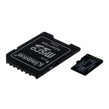 Карта памяти microSDXC Kingston Canvas Select Plus 64Gb Class 10 с SD адаптером, Black