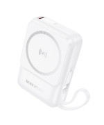 Портативна мобільна батарея Power Bank Borofone BJ59 Refined 22.5W / PD20W with magnetic cable 10000mAh, White