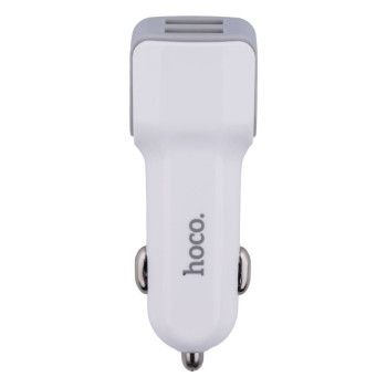 Aвтомобильное зарядное устройство Hoco Z23 2USB cable Lightning 1m, White
