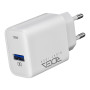 Сетевое Зарядное Устройство Ridea RW-18121 Rapid USB QC 18W с кабелем Type-C, White