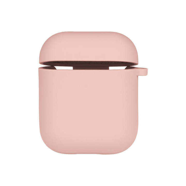 Чехол футляр Silicone Case with microfibra для Airpods 1/2, Pink