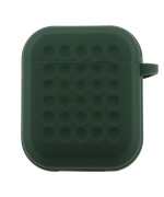 Чехол-футляр для наушников Silicone Fashion Case with Hook для Airpods 1/2, Dark Green