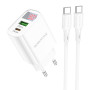 Мережевий Зарядний Пристрій Borofone BA78A PD20W / QC3.0 Digital Type-C to Type-C, White