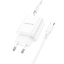 Мережевий Зарядний Пристрій Borofone BA78A PD20W / QC3.0 Digital Type-C to Type-C, White