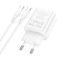 Мережевий Зарядний Пристрій Borofone BA78A PD20W / QC3.0 Digital Type-C to Type-C, White